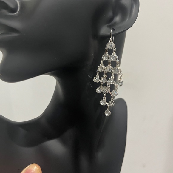 Chandelier Drop Earring Rhinestone Diamond Crystal Silver Statement Jewelry AVON - Picture 6 of 8